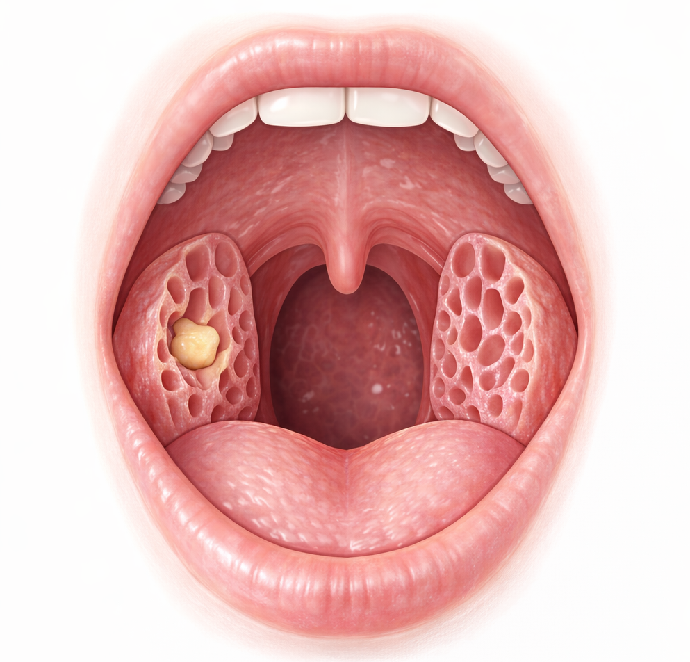 tonsil stone cartoon
