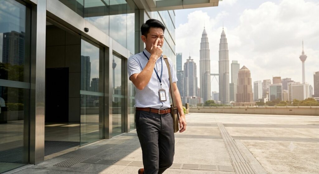 asian man in haze driven KL