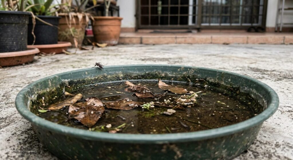 stagnant water with mosquito