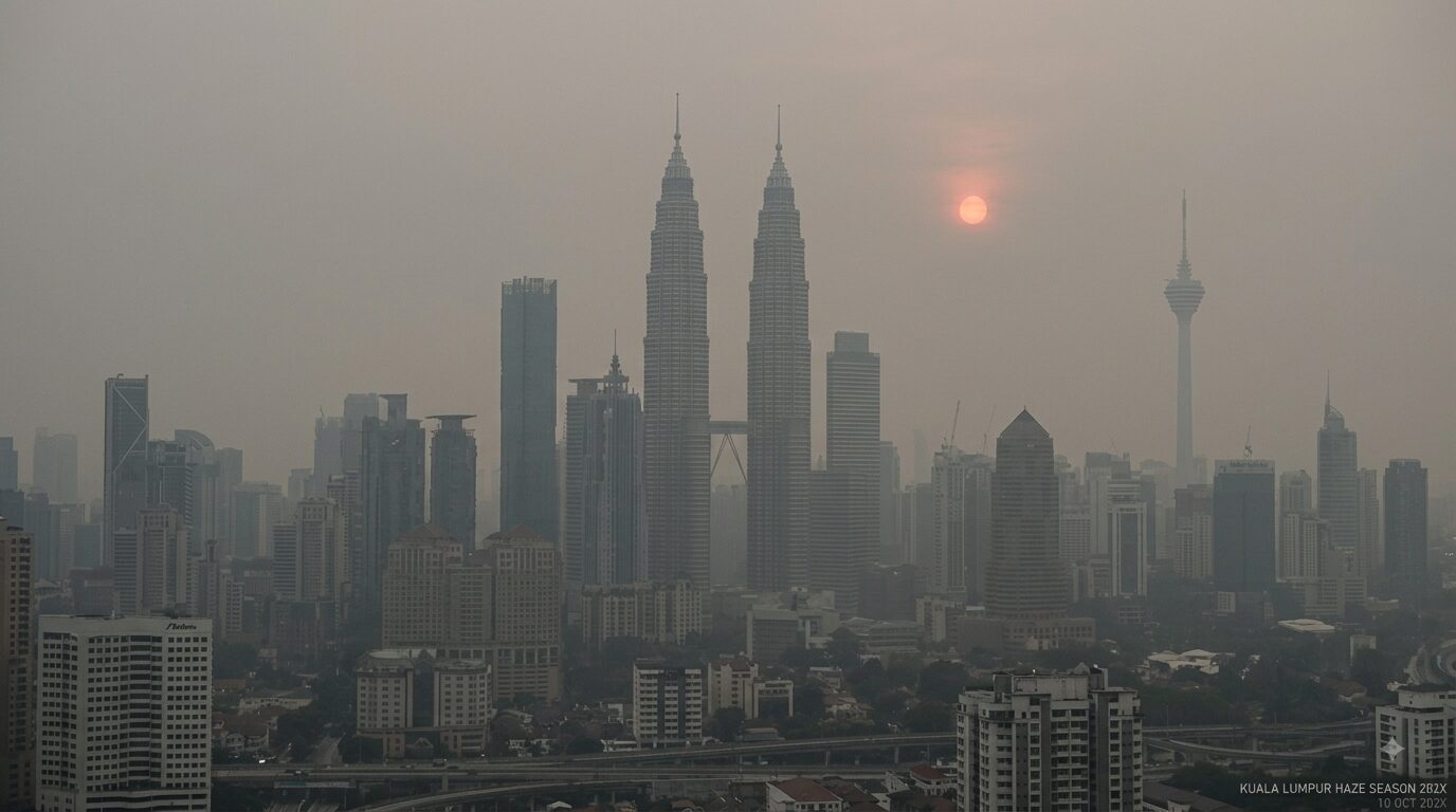 kuala lumpur with haze