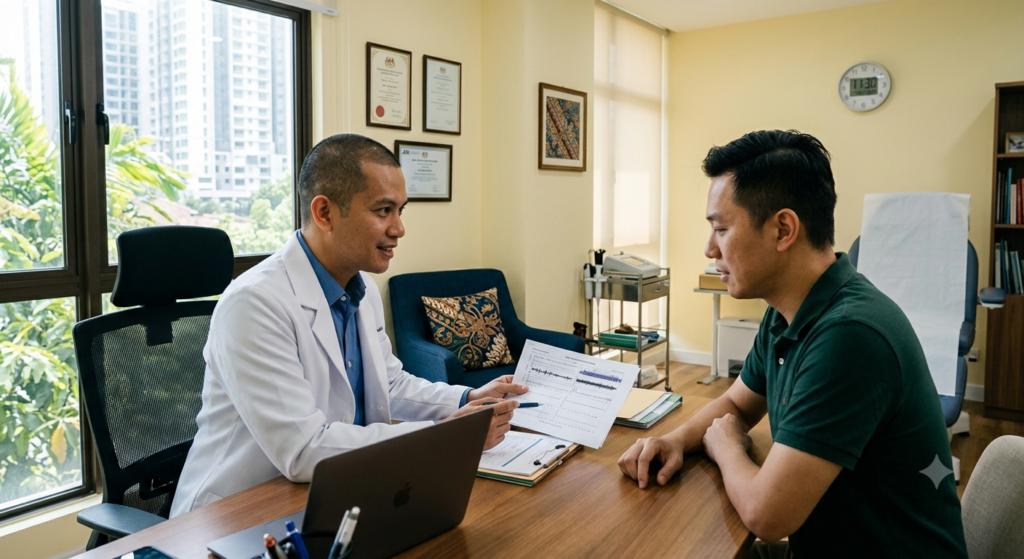 man seeing doctor