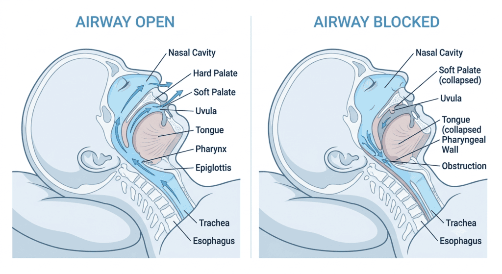 infographic of airway obstructive during sleep