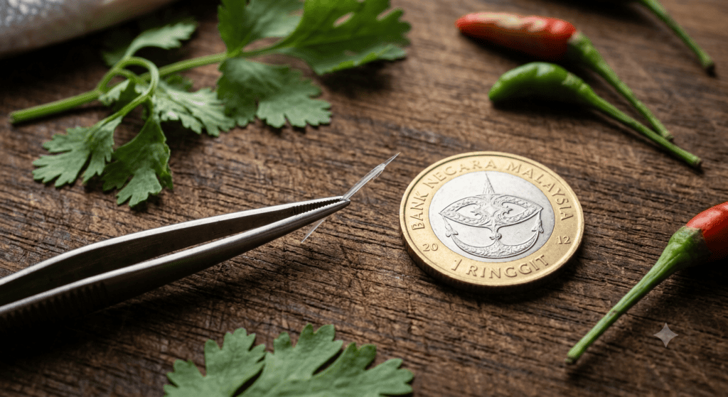fishbone size compared to coin