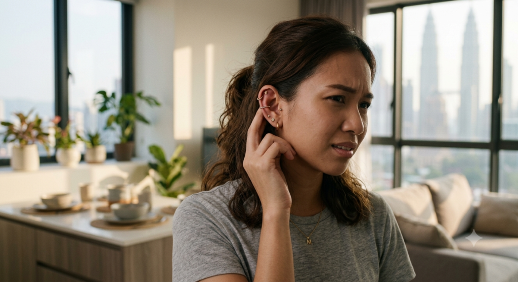 women with ear piercing