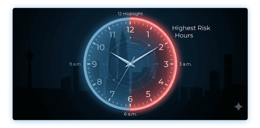 clock suggesting highest risk of sudden death