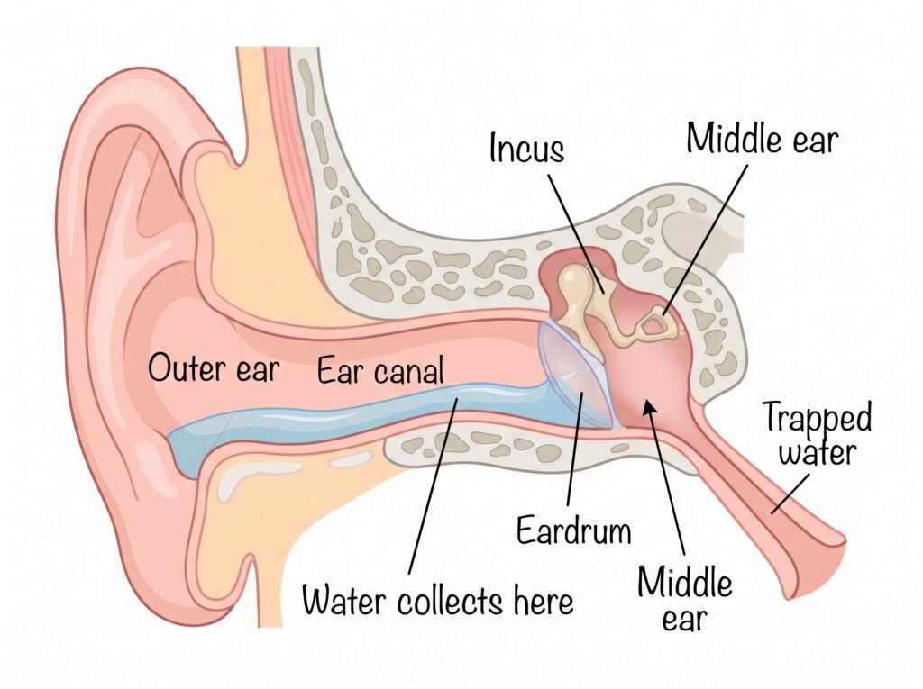 cross section of the eat with water