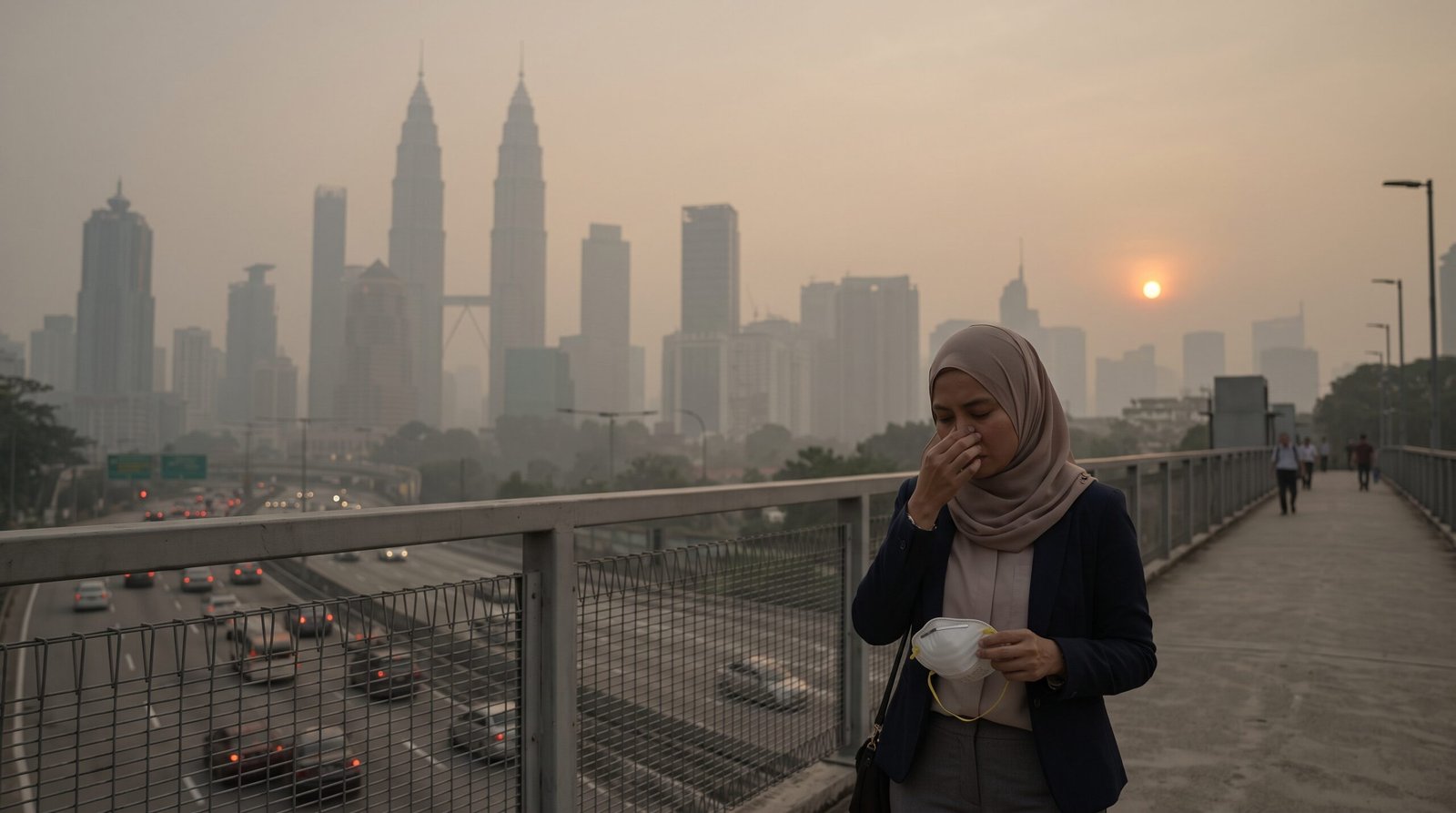 woman in kl with haze